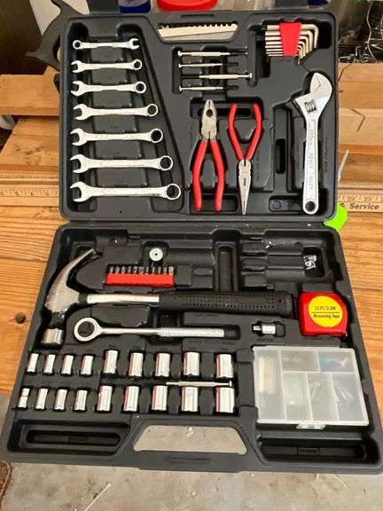 Home repair tool set in carrying case image