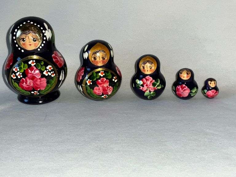 Hand decorated nesting dolls image