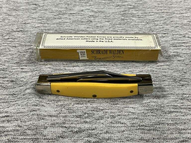 Schrade Walden 3-blade knife SWA834Y in plastic tube image