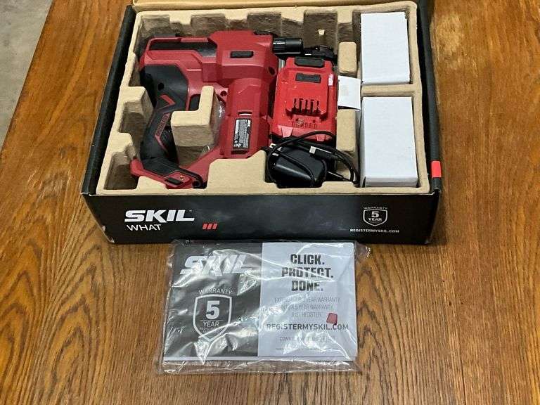 Skil PowerCore 20 brushless 18 gauge head nailer kit in original box image