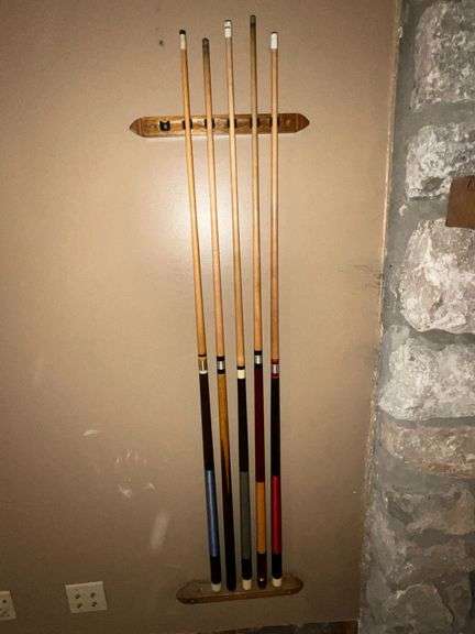 (5) 2-piece pool cues image