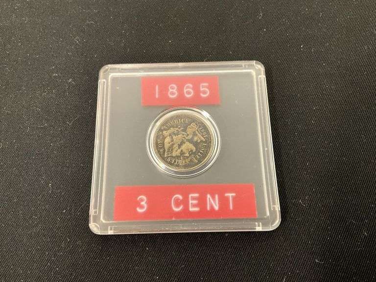 1865 three cent nickel image