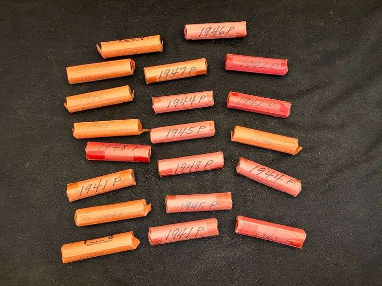 20 rolls of hand rolled wheat pennies image