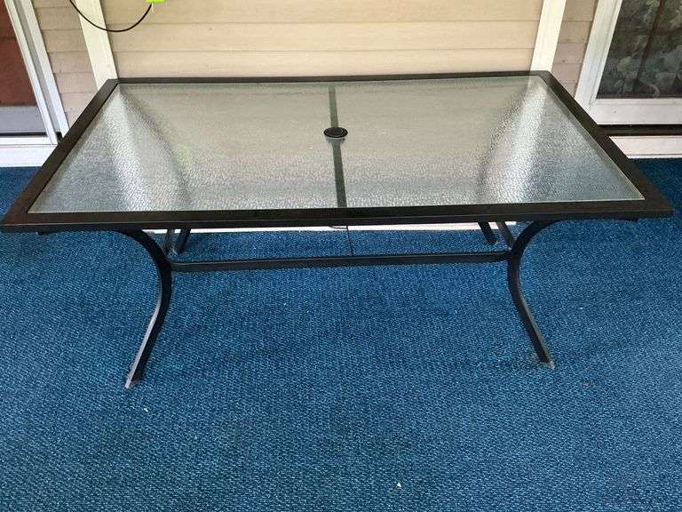 Patio glass top table image