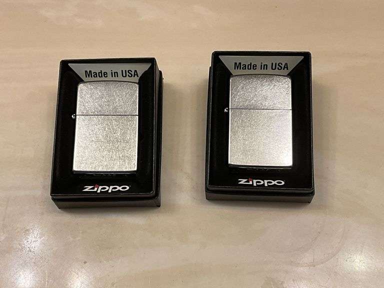 Pair of street chrome Zippo lights, NIB image