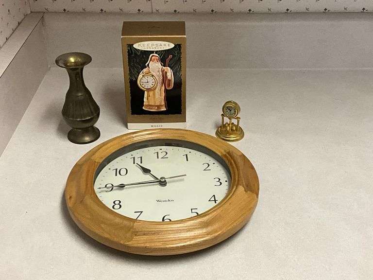 Westclox 10" W battery operated clock, Hallmark Father Time ornament image