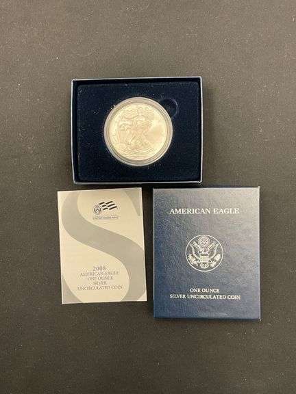 2008 American Eagle one ounce silver uncirculated coin image