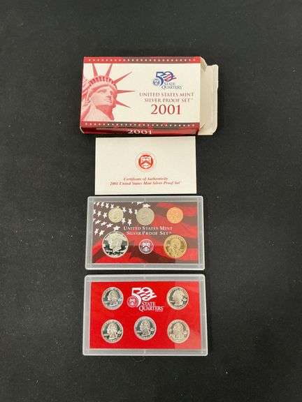 2001 50 State Quarters U.S. Mint Silver Proof Set image
