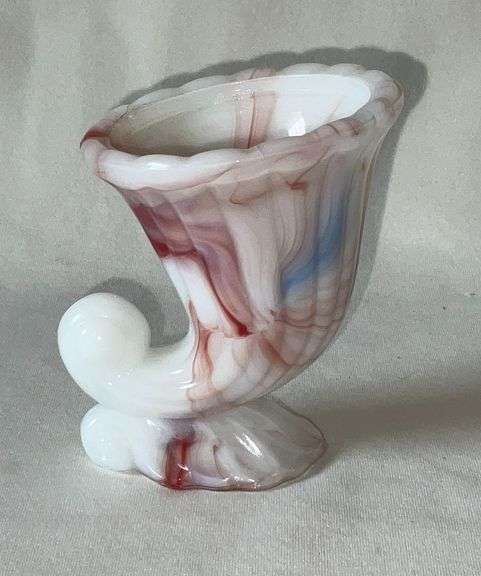 Flying Crow slag glass cornucopia 765 image