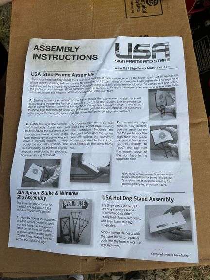 Spider Stake USA sign frame and stake image