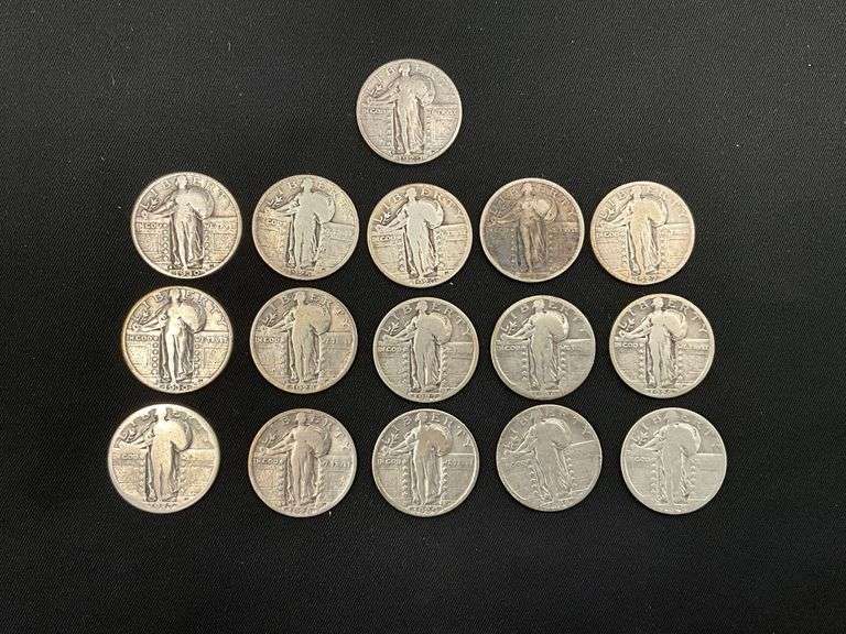 16 Standing Liberty silver quarters image