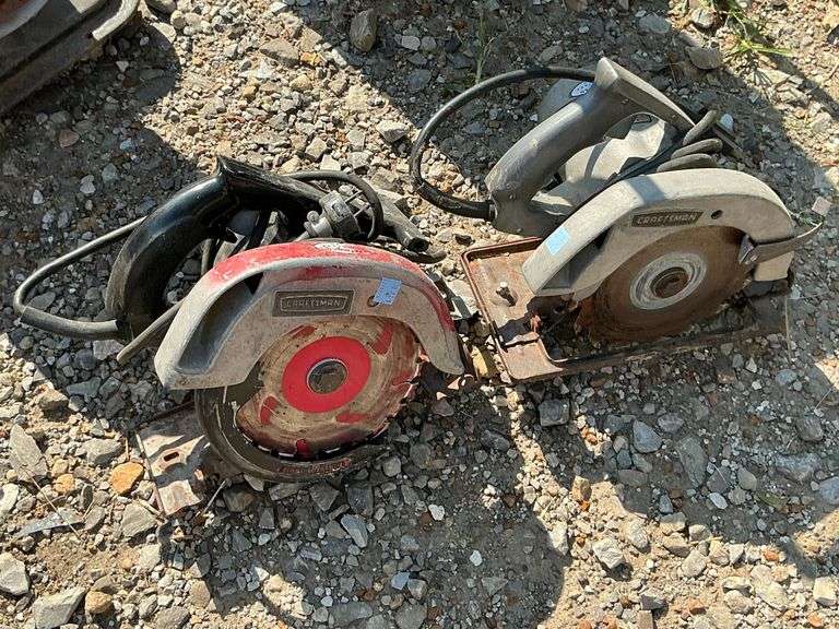 Pair of 2 Craftsman 7" circular saws, working condition image