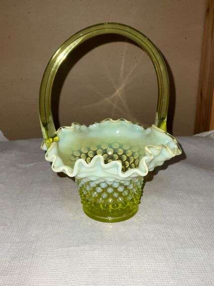 Fenton hobnail ruffle edge basket image