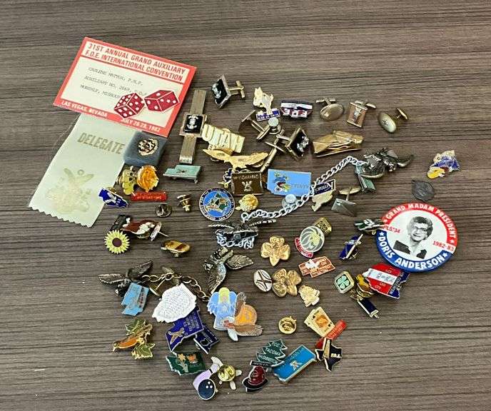 Assorted service and souvenir pins image