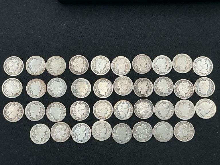 38 Barber silver dimes image