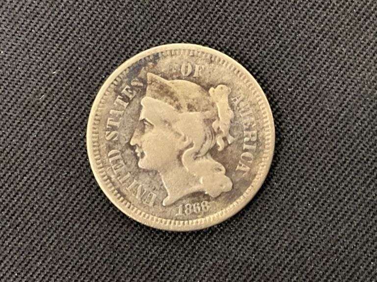 Three cent nickel 1868 image