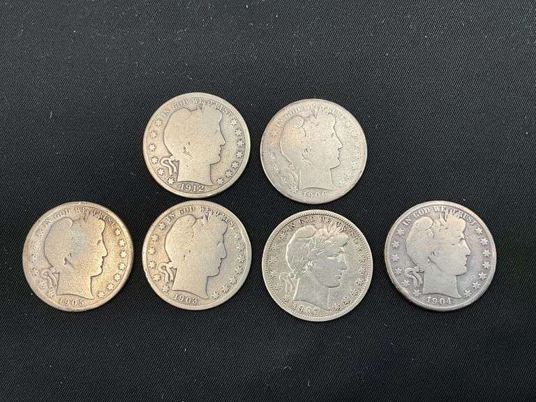 6 Barber half dollars image