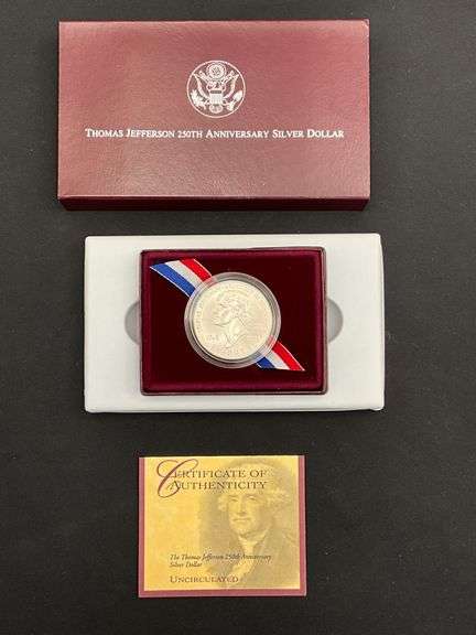 Thomas Jefferson 250th Anniversary Silver Dollar image