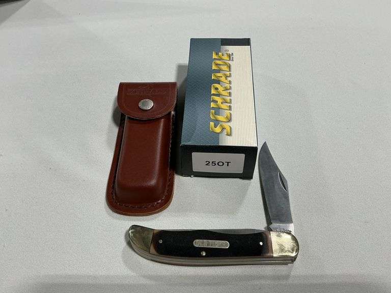 Schrade 250T 2-blade Uncle Henry knife with leather sheath and original box image