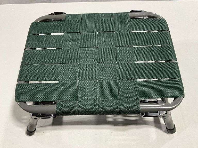 Folding stool with carry strap, possibly a canoe seat image