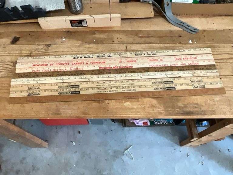 Assortment of advertising yard sticks image