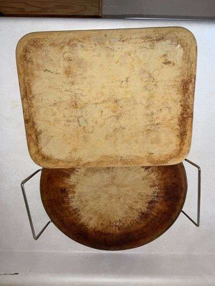 Pair of Pampered Chef baking stones and rack image