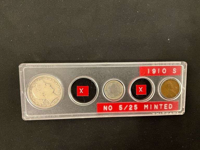 1910-S half dollar, dime and 1910-S penny (very good) image