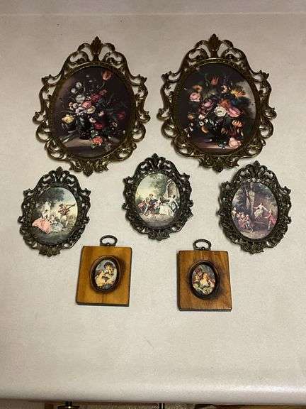Metal framed Victorian and floral prints image