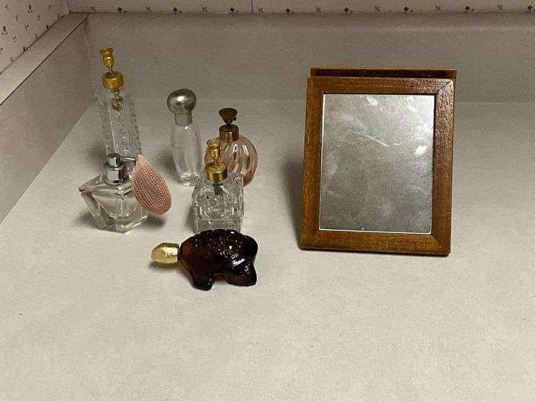 5" x 6" wooden framed dresser mirror image