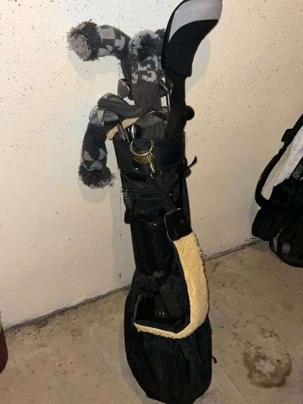 Right-handed golf clubs in bag image