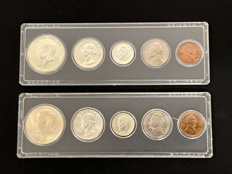 (2) 1964 90% silver mint sets image