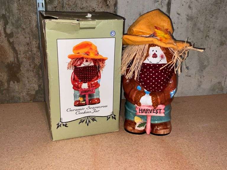 Ceramic Scarecrow Cookie Jar image