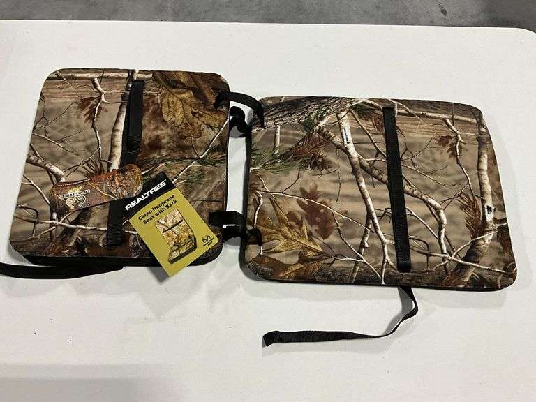 Camo neoprene seat with back, Real Tree image
