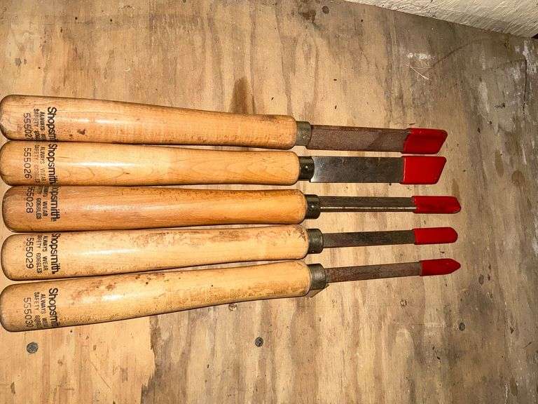 5 Shop Smith wood turning chisels. image