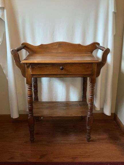 Wash stand with single drawer, needs a little TLC image