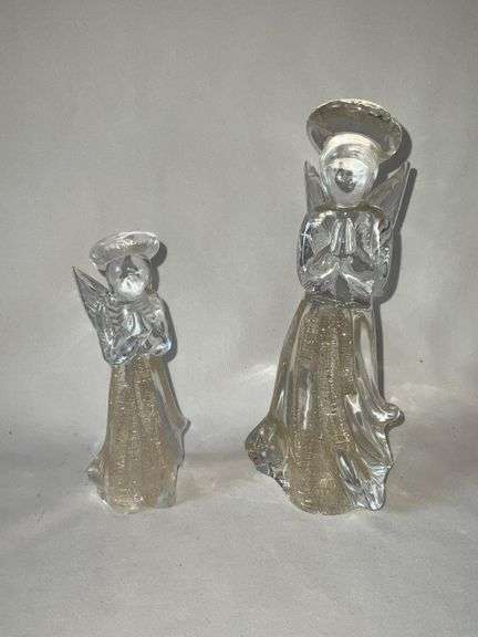 Pair of art glass angels image