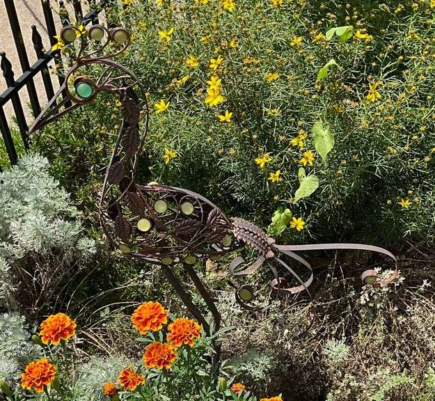 Decorative metal peacock,  28" T image