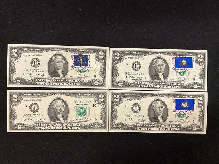 (3) $2 bills first day of issue image