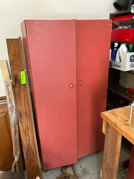 Red cabinet, 30" W x 17" D x 61" T image