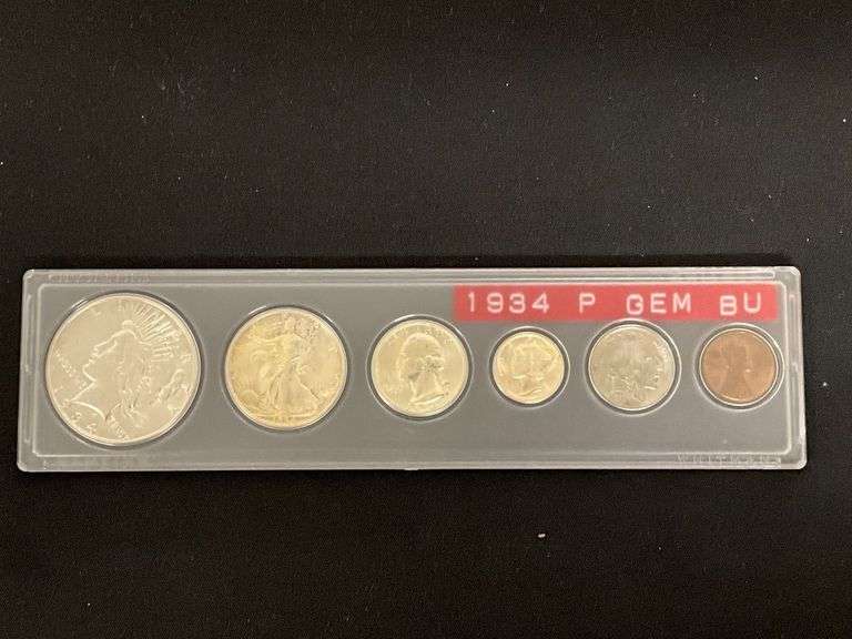 1934 year set, including silver dollar, all uncirculated image