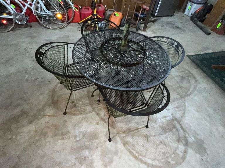 Metal patio table, 42" W x 30" T image
