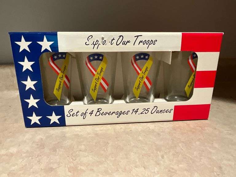 Support Our Troops glass set image