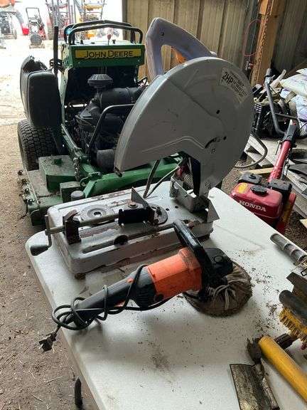 Chicago 2 hp metal chop saw & Chicago Electric electric buffer image