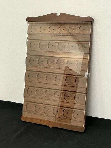 Wooden wall coin holder image