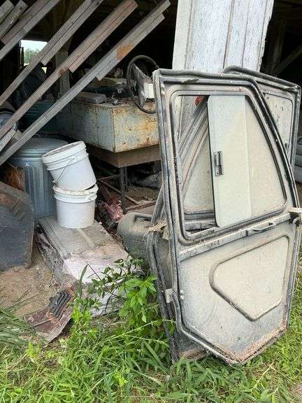 1957 Chevrolet car hood, metal cabinet, trailer tongue, etc. image