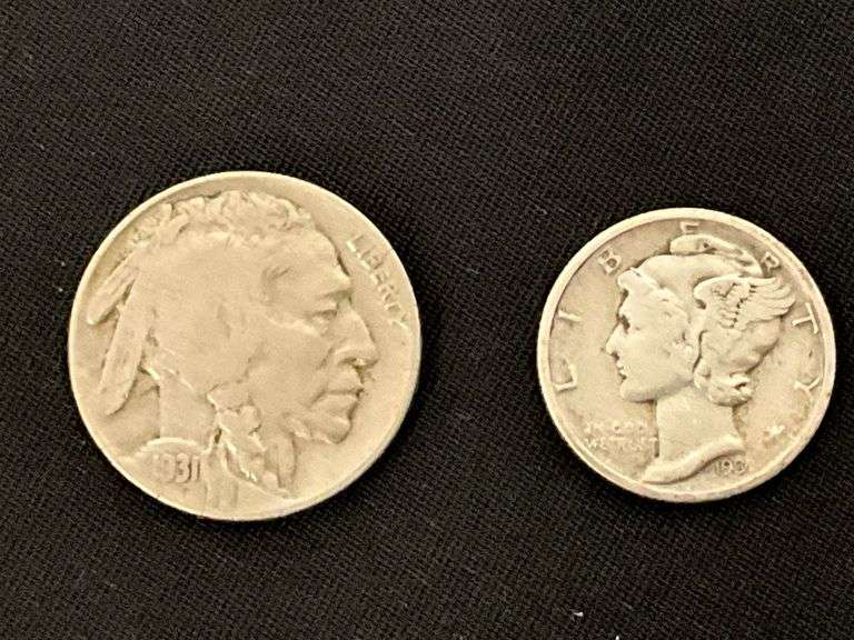 1931-S Buffalo nickel, very fine image