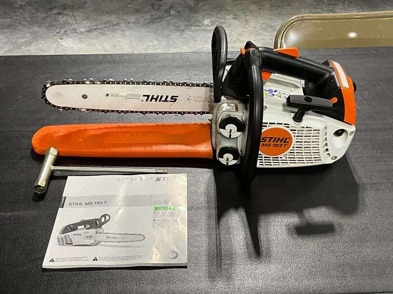 Stihl MS 193T chainsaw, 14" bar, chainsaw tool, owner's manual image