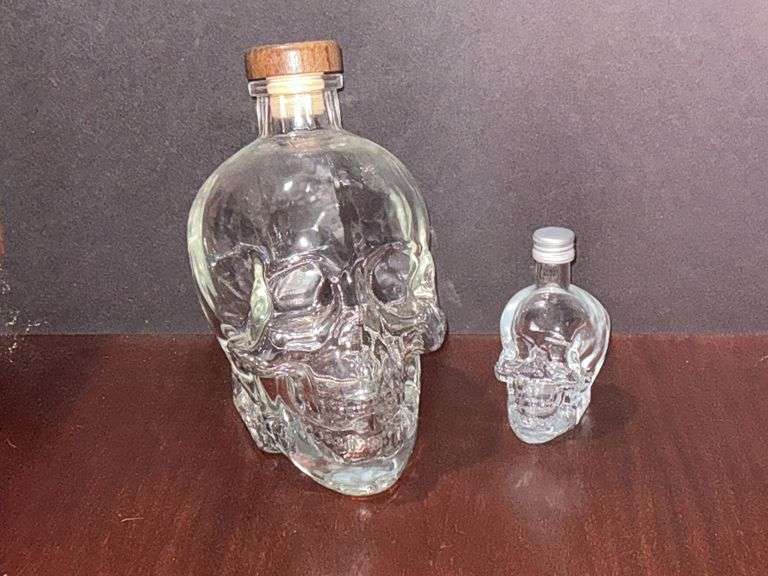 Pair of skull decanters image