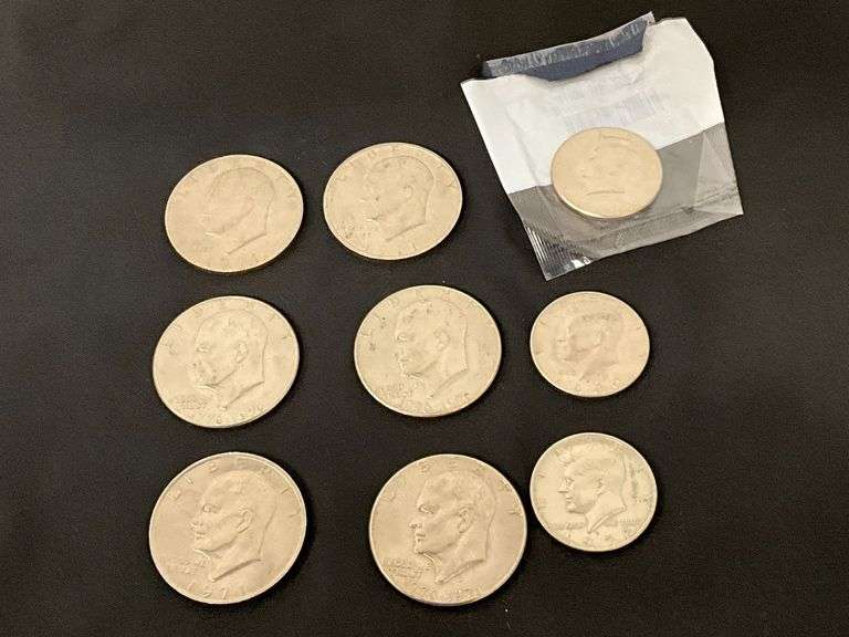 (3) 1971 Eisenhower dollars, (3) 1976 Eisenhower dollars image