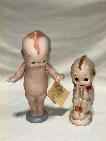 Chalk Kewpie doll, porcelain painted by Darlene 1978 Kewpie doll image